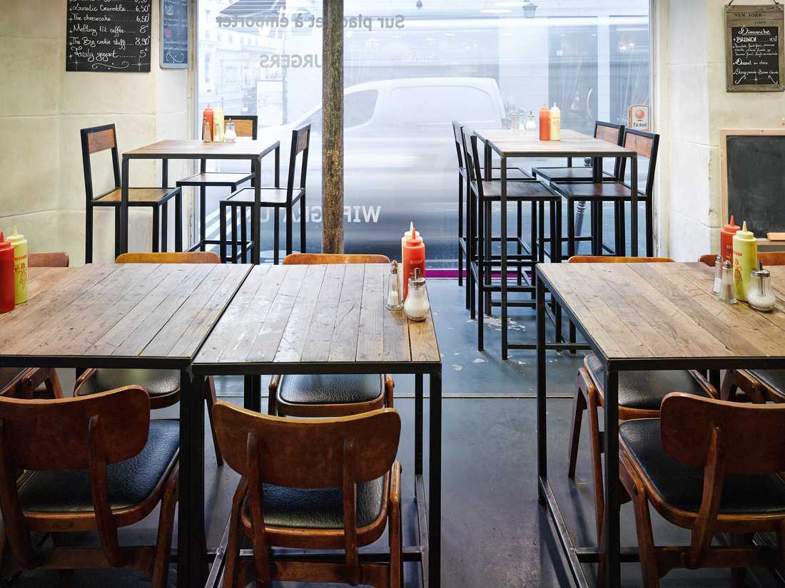 Décoration interieur d'un restaurant de burgers à Nantes