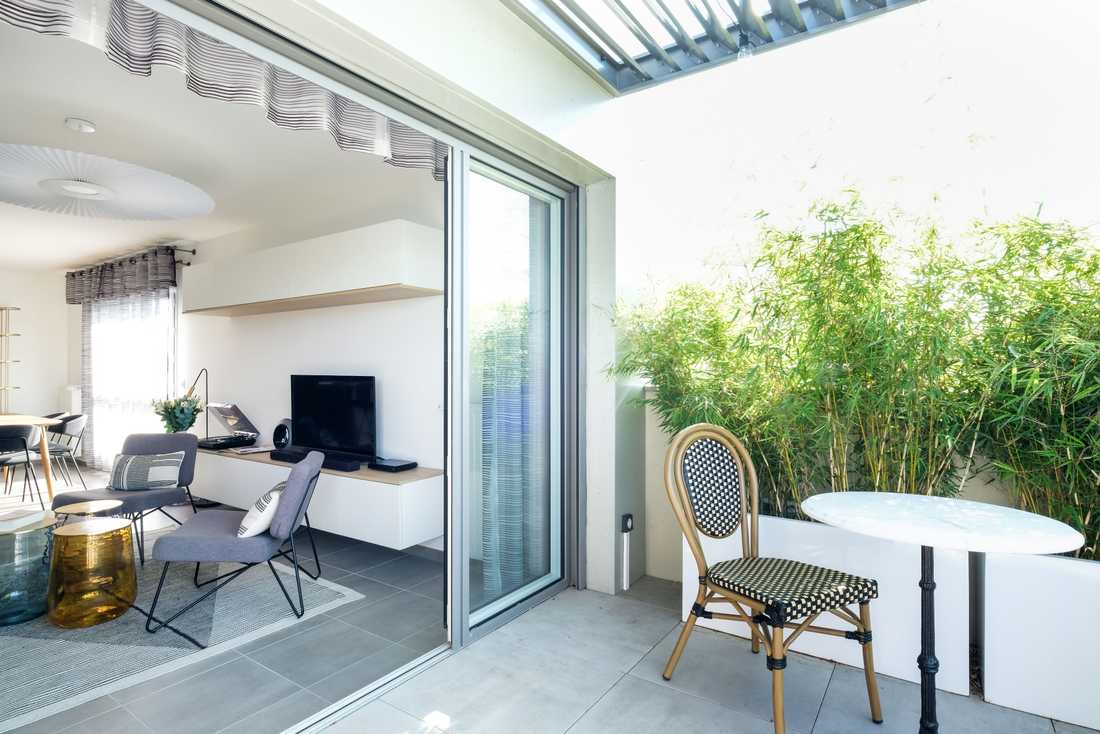 Terrasse dans la continuité de l'appartement à Nantes