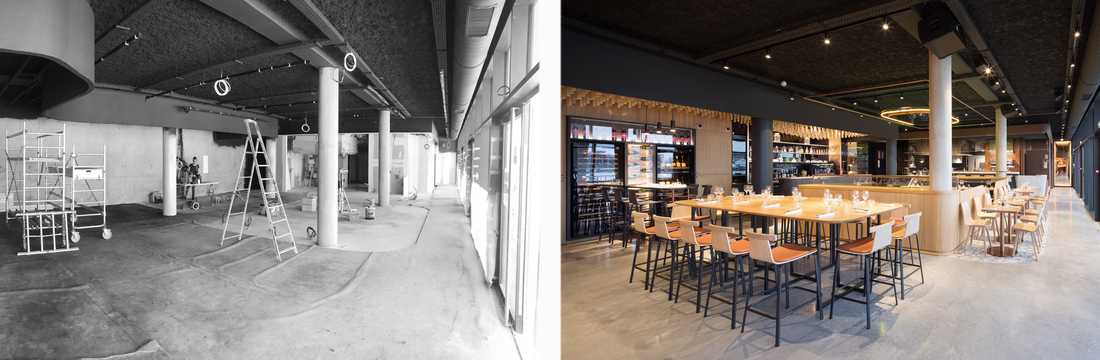 Avant-après : design intérieur d'un restaurant