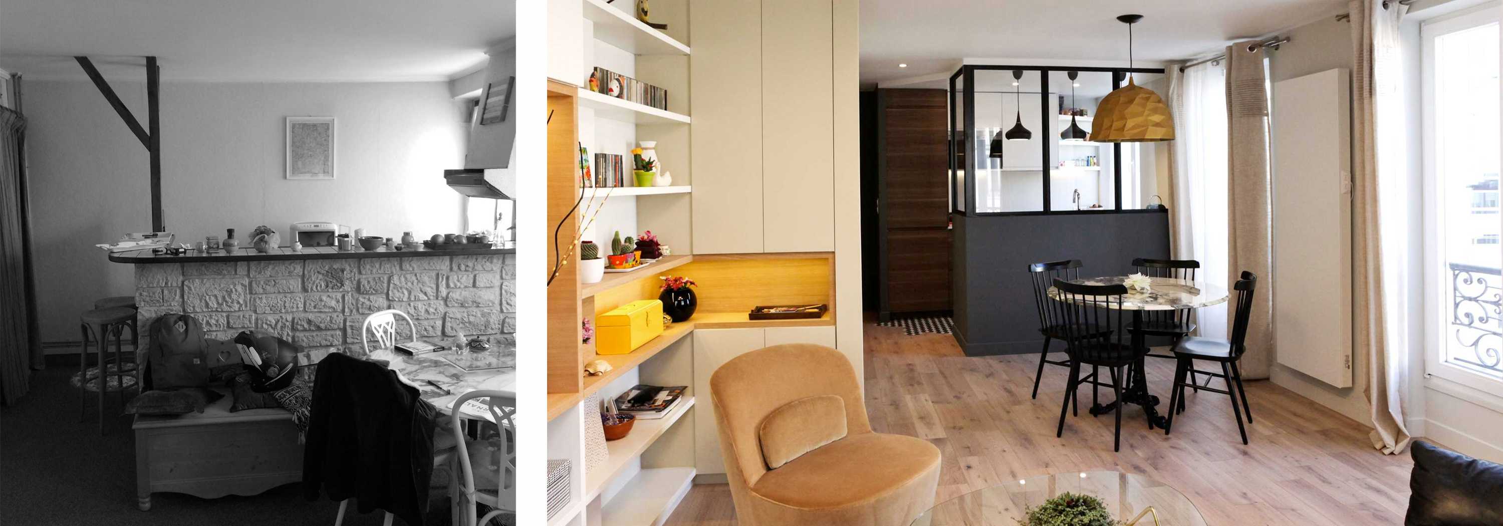 Avant - Après : Rénovation d'un appartement 2 pièces de 50m2 ...