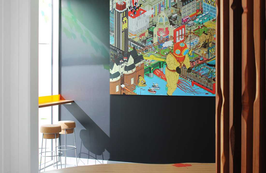 Espace convivialitée d'une entreprise aménagé par un architecte d'intérieur