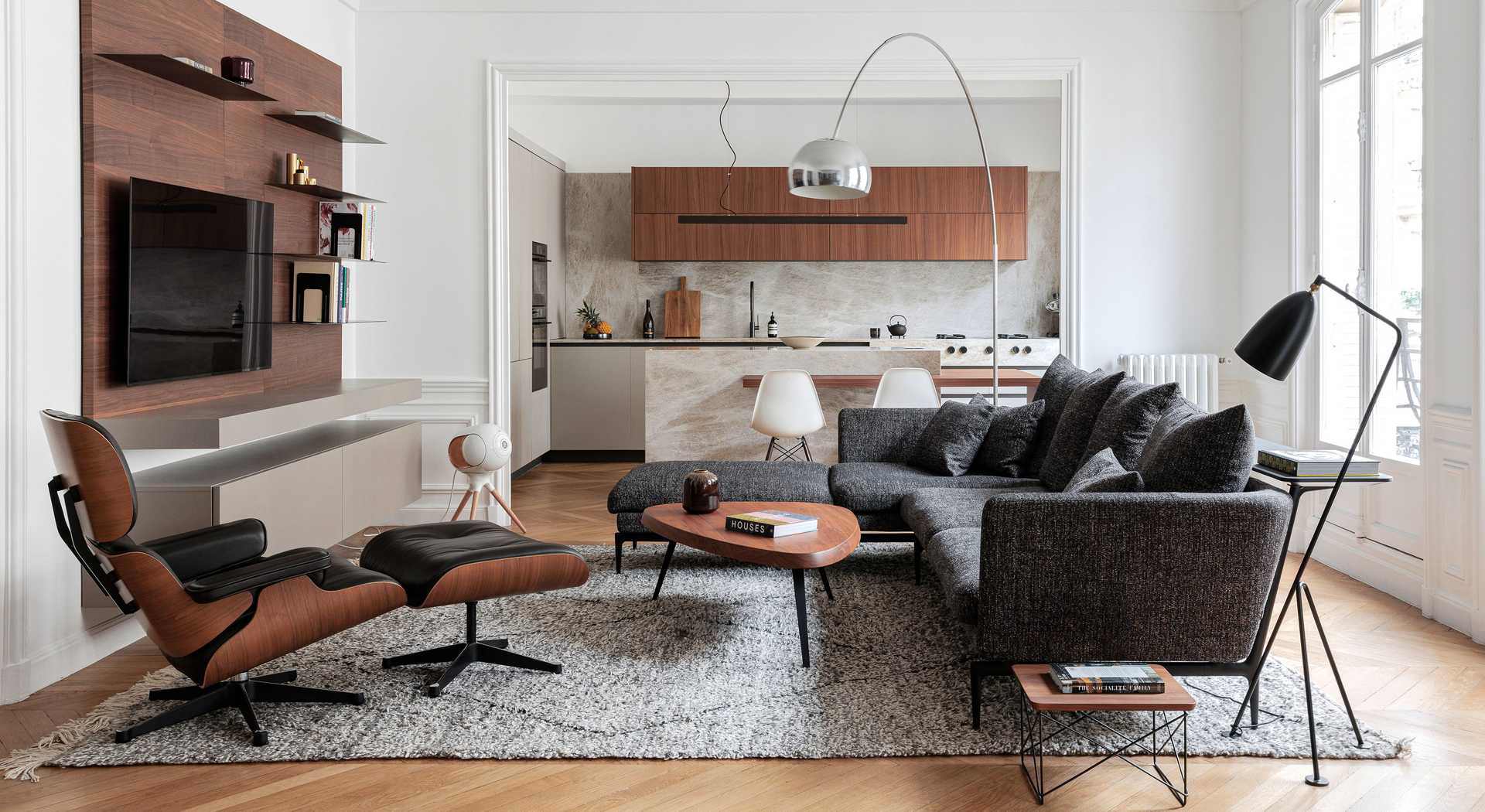 Rénovation du salon d'un appartement par un architecte d'intérieur à Nantes