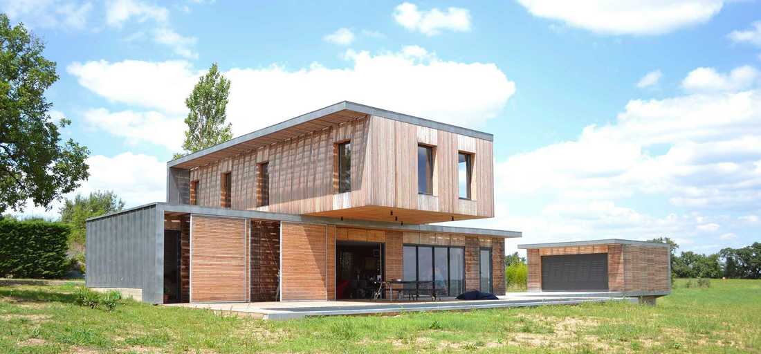 Maison contemporaine écologique en bois et béton en Loire Atlantique