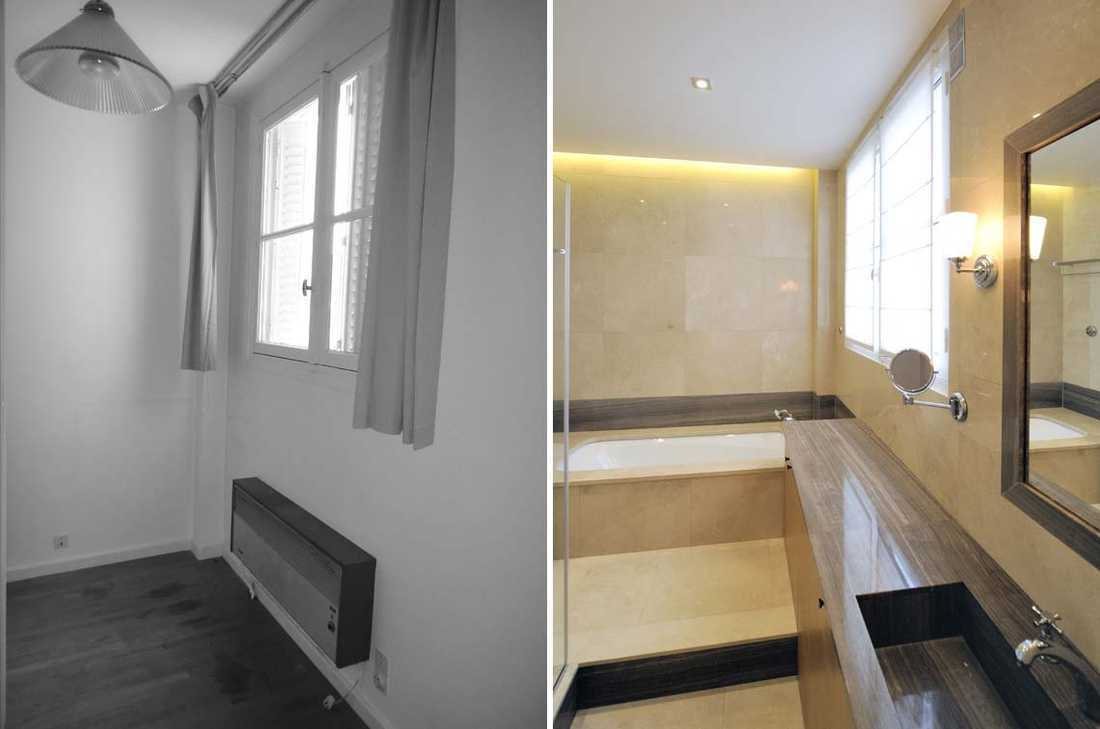 Photo Avant - Après d’architecture d’intérieur dans un appartement de trois pièces à Nantes