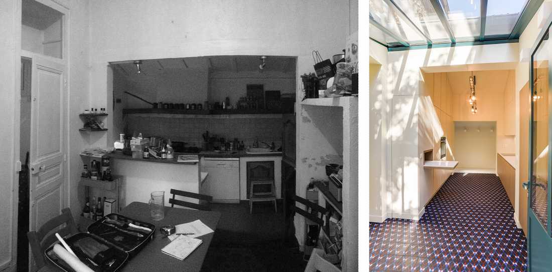 Avant-après : Rénovation de la cuisine d'une meulière par un architecte d'intérieur à Nantes
