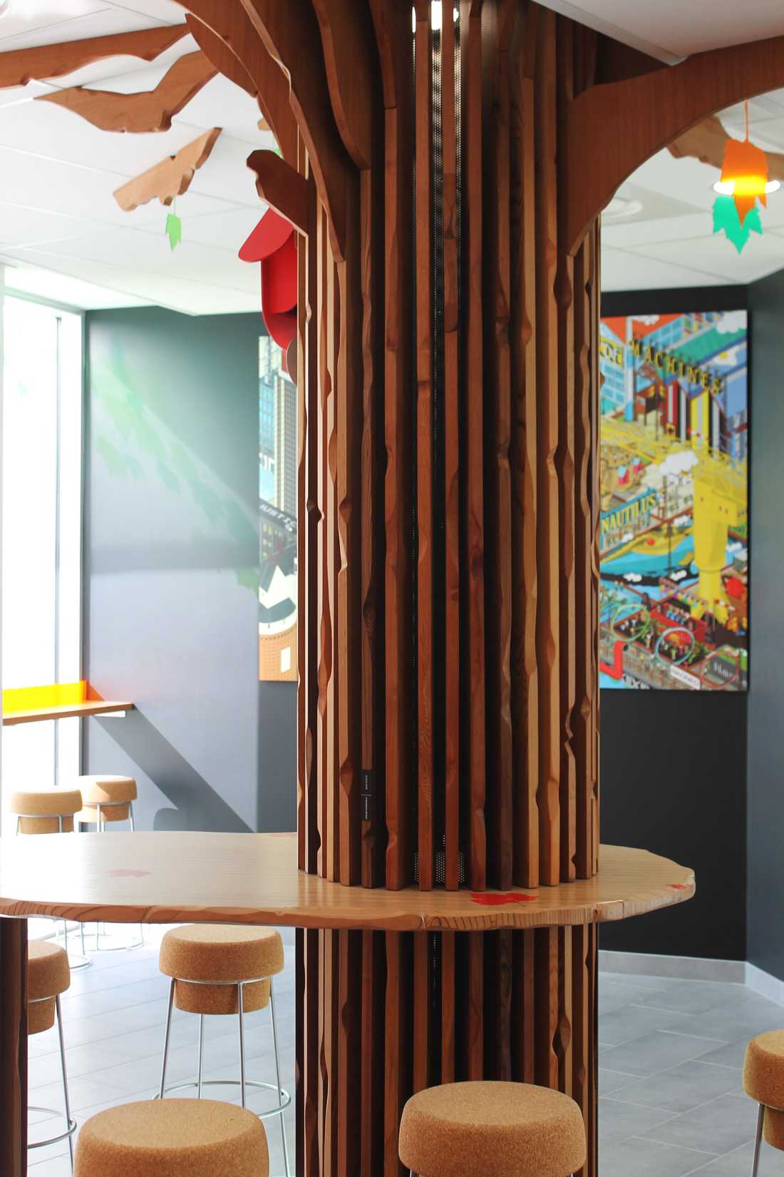 Aménagement de la salle de repas d'une entreprise