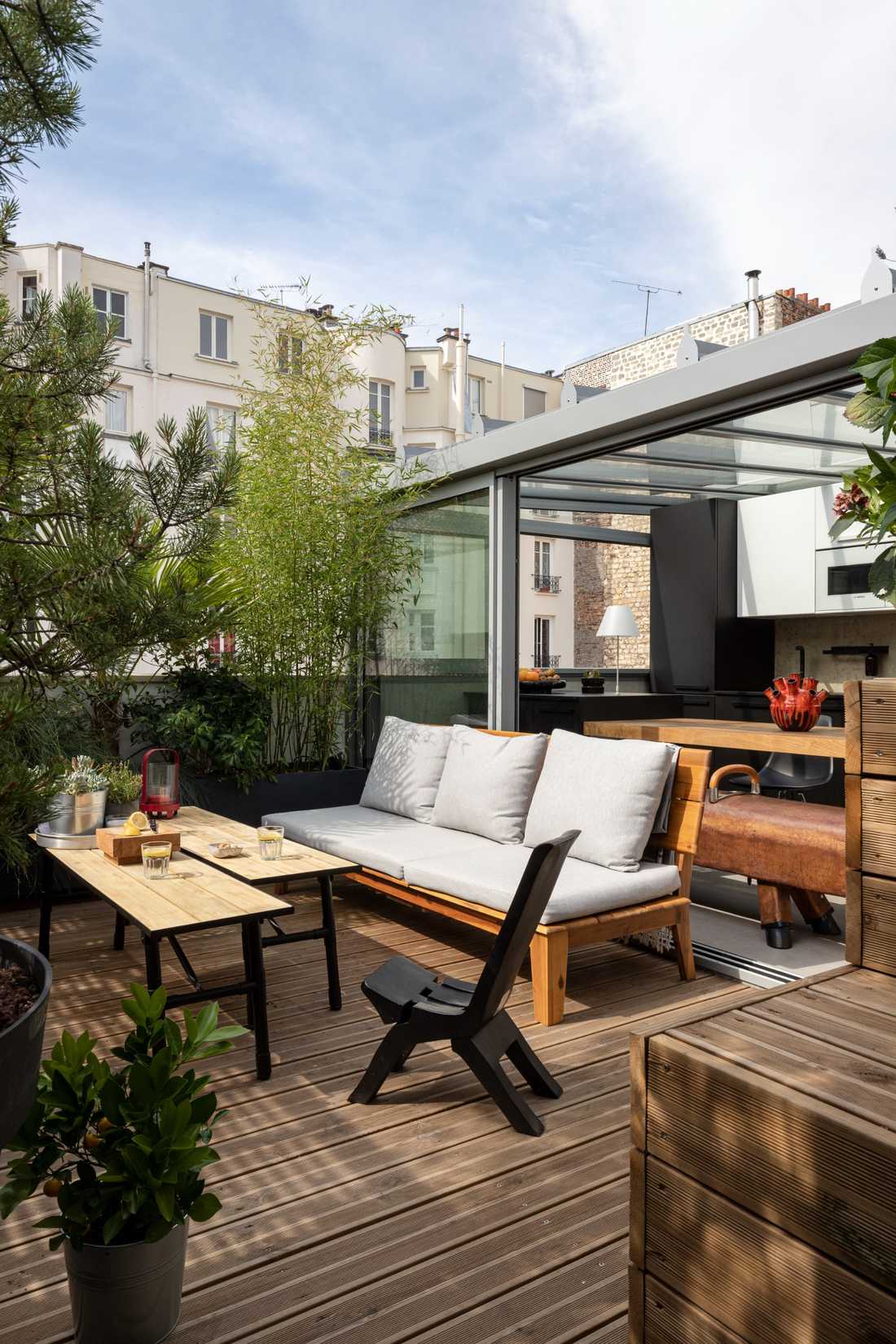 Toit-terrasse amenagé par un architecte d'interieur à Nantes