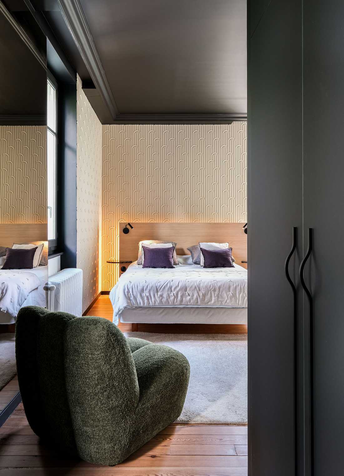 Chambre d'hôtel aménagée par un architecte d'intérieur en Loire Atlantique