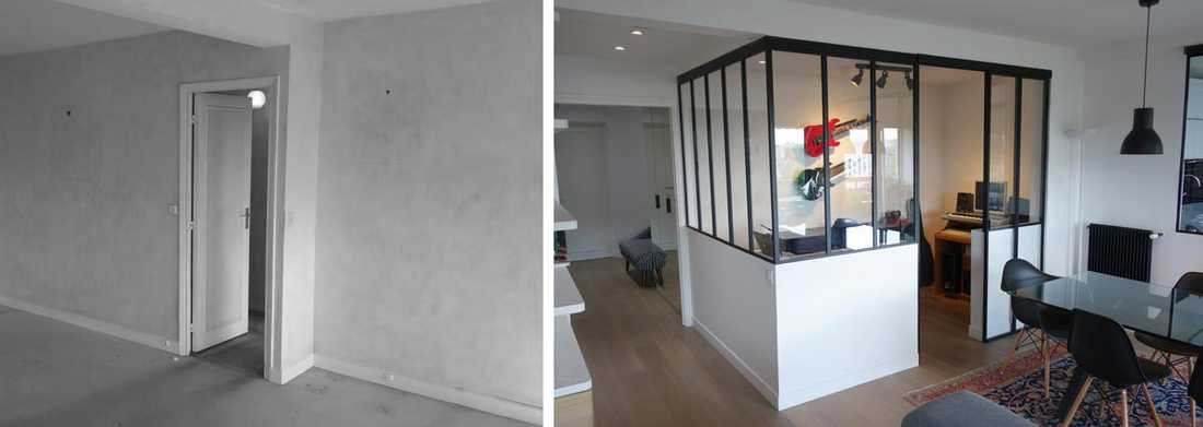 Réalisation d'un bureau séparé à domicile par un architecte à Nantes