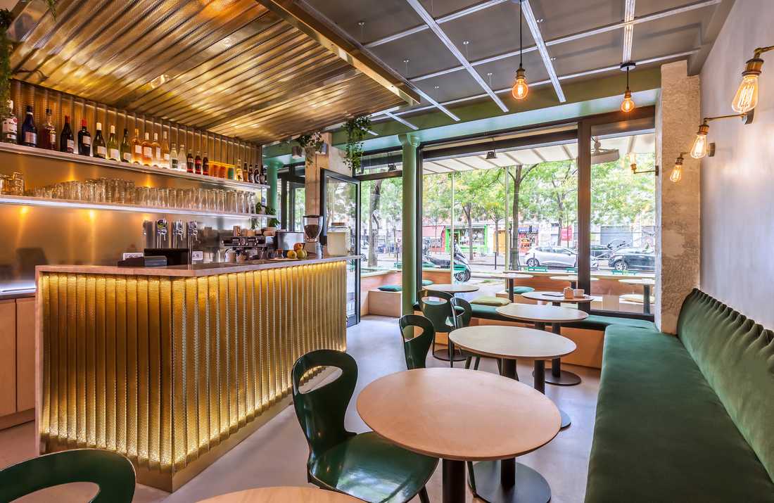 Restaurant style bistrot de quartier aménagé par un architecte à Nantes