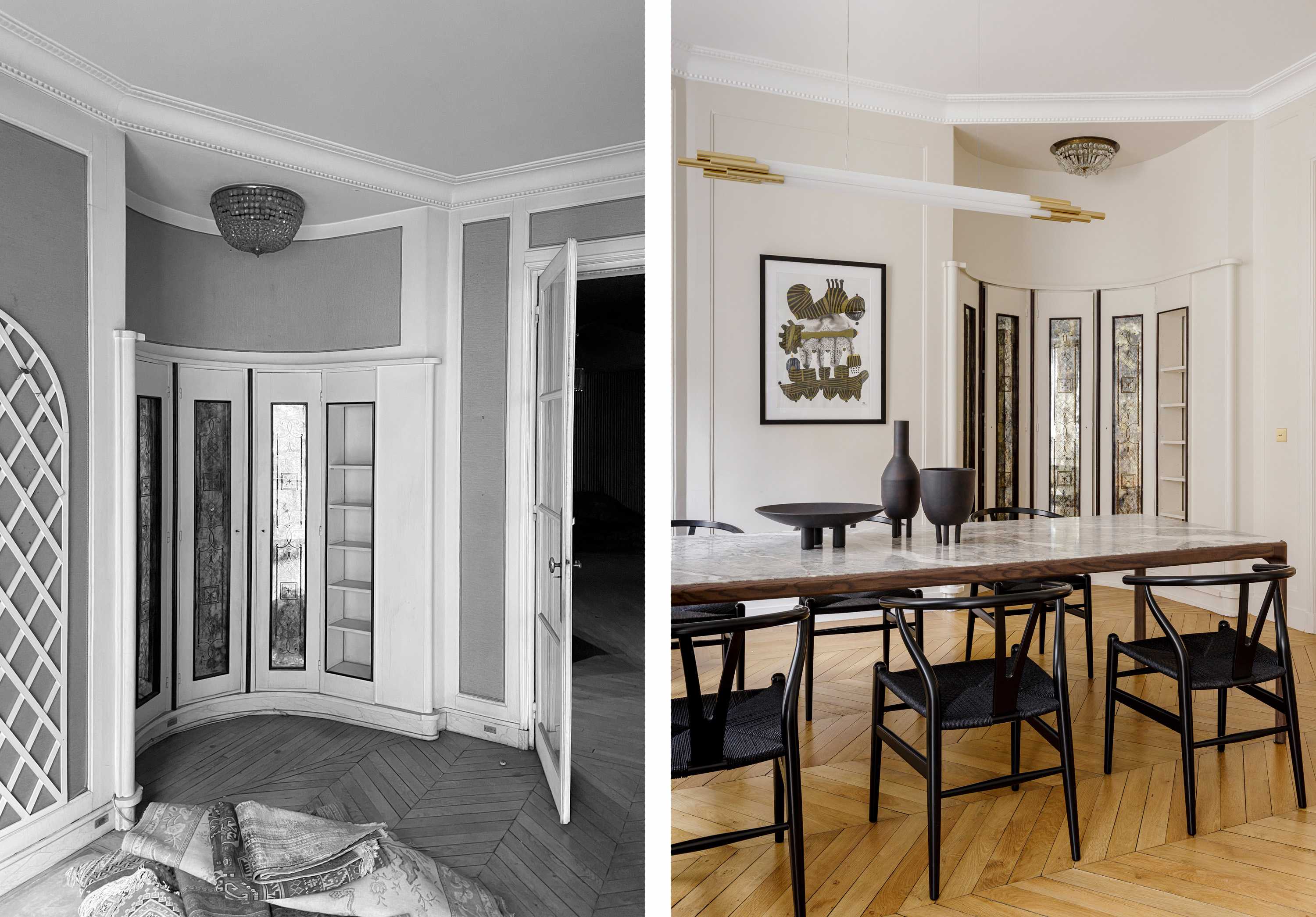 Avant-Après : Rénovation d'un appartement Art Déco 275m²