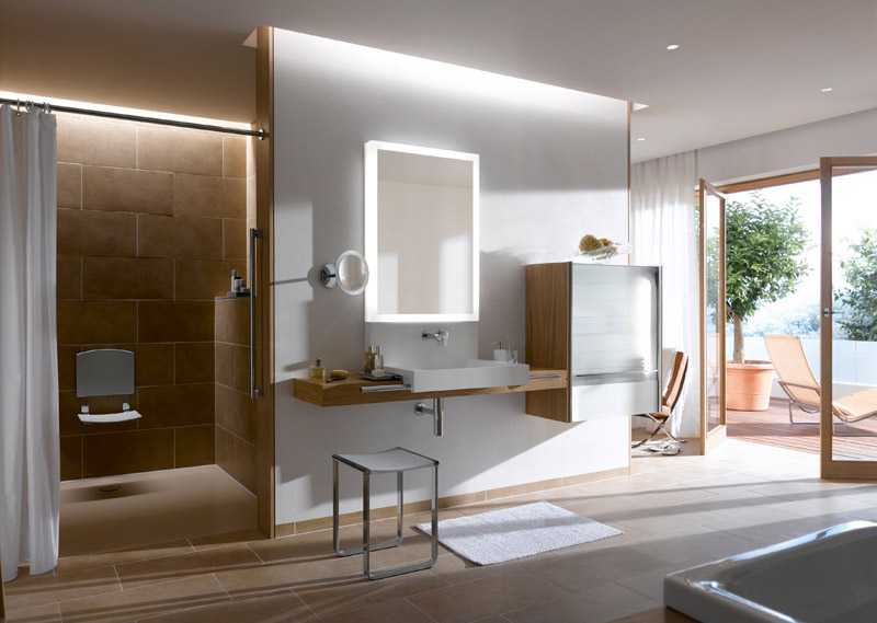 Salle de bain adaptée par un architecte ergothérapeute aux PMR - personne à mobilité réduite 